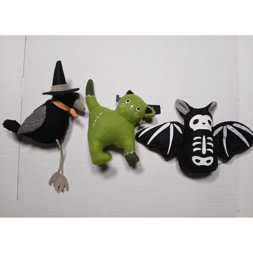 Target Bullseye Halloween Plush Set Of 3 Cat Bat Bird 2023 NEW